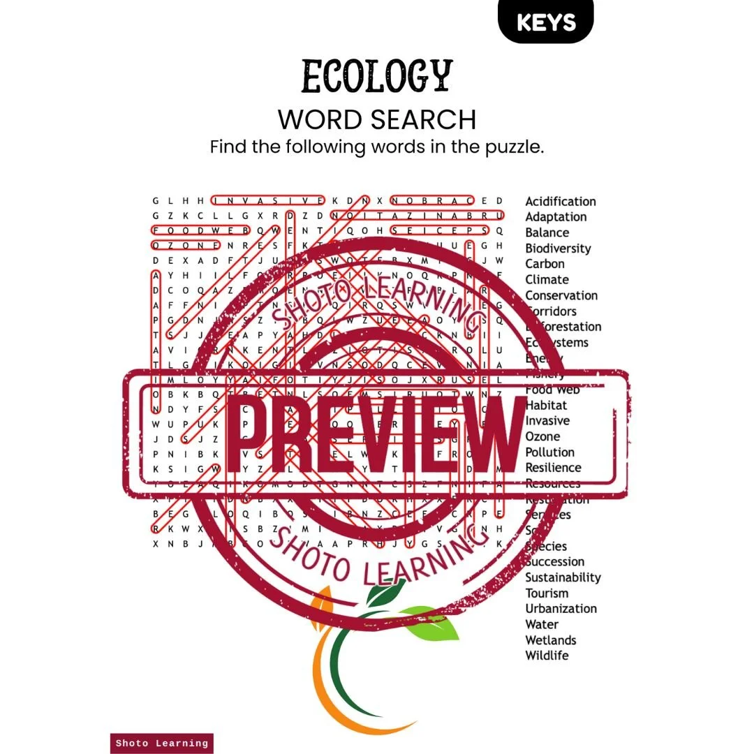 Ecology Word Search - Fun Puzzle for Environmental Learning